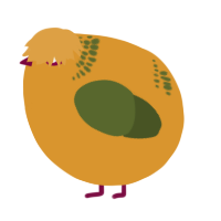 A orange and olive chicken with a neck-band pattern