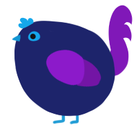 A navy and violet chicken