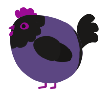 A overcast and sable chicken with a head pattern