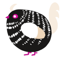 A sable and cream chicken with a bar pattern