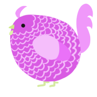 A orchid and lavender chicken with a lace pattern