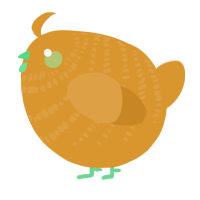 A orange chicken with a bar pattern