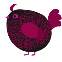 A sable and maroon chicken with a double-lace pattern