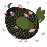 A sable and olive chicken with a lace pattern