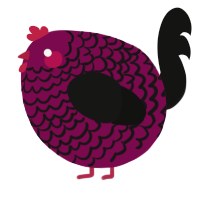 A wine and black chicken with a lace pattern