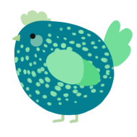A sea and spring chicken with a speckle pattern