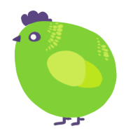 A grass and lime chicken with a neck-band pattern