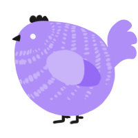 A lilac chicken with a bar pattern