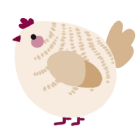 A cream and beige chicken with a half-bar pattern