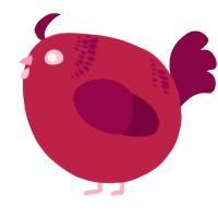 A crimson and maroon chicken with a neck-band pattern