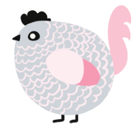A mist and rose chicken with a lace pattern