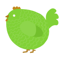 A grass chicken with a lace pattern