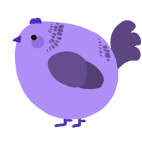 A lilac and overcast chicken with a neck-band pattern