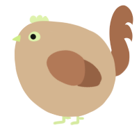 A beige and brown chicken
