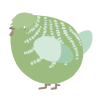 A grass and spring chicken with a half-bar pattern
