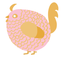 A rose and honey chicken with a lace pattern