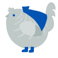 A silver chicken with a half-bar pattern