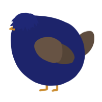 A navy and bark chicken