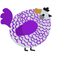 A mist and violet chicken with a lace pattern