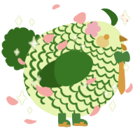 A apple and leaf chicken with a lace pattern