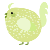 A lemon and apple chicken with a speckle pattern
