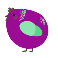 A plum and spring chicken with a neck-band pattern