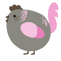 A ash and pink chicken with a neck-band pattern