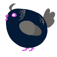 A tumblr and grey chicken with a neck-band pattern