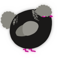 A sable and ash chicken with a neck-band pattern