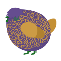 A overcast and gold chicken with a double-lace pattern