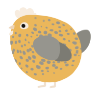 A honey and ash chicken with a speckle pattern