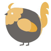A grey and honey chicken with a head pattern