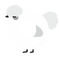 A mist and silver chicken with a double-lace pattern