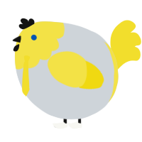 A mist and yellow chicken with a head pattern