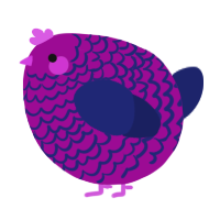 A plum and navy chicken with a lace pattern