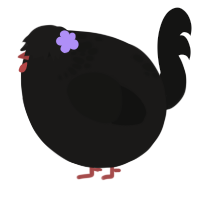 A sable and black chicken with a neck-speckle pattern