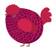 A wine and crimson chicken with a lace pattern
