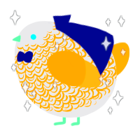 A black and ultramarine chicken with a double-lace pattern