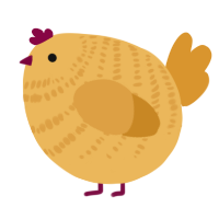 A honey and orange chicken with a bar pattern