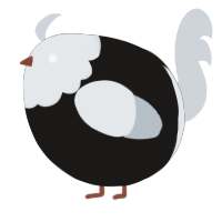 A sable and mist chicken with a head pattern