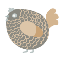 A ash and beige chicken with a lace pattern