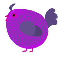 A amethyst and overcast chicken with a double-lace pattern