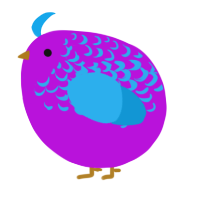 A amethyst and sky chicken with a half-lace pattern