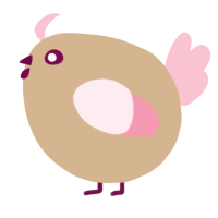 A beige and rose chicken