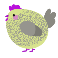 A lemon and ash chicken with a double-lace pattern