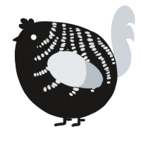 A sable and mist chicken with a half-bar pattern