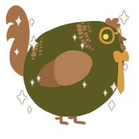 A olive and brown chicken with a neck-band pattern