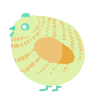 A apple and honey chicken with a bar pattern