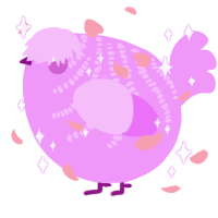 A lavender chicken with a half-bar pattern
