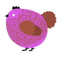 A orchid and russet chicken with a double-lace pattern